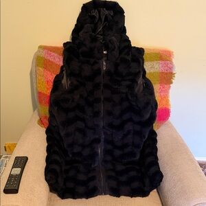 Via Spiga Midnight Blue Fur Vest -Like New!